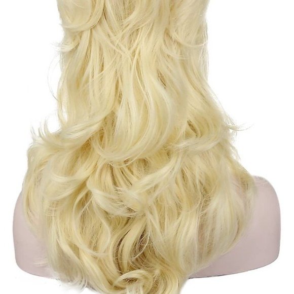 Blonde Long Curly Wavy Beehive Wig - Picture 6 of 7